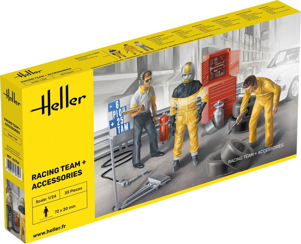 Heller 1/24 Scale Racing Team Figures and Accessories Model Kit 82750