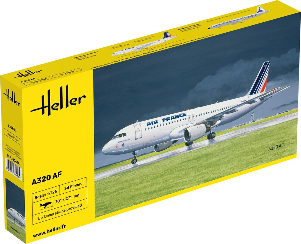 Heller 1/125 Scale Airbus A320 Air France Plastic Model Kit 80448