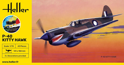 Heller STARTER KIT P-40 Kitty Hawk 1:72