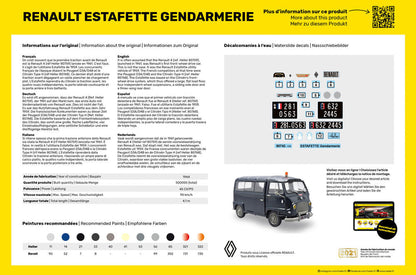 Heller 1/24 Renault Estafette Gendarmerie Gift Set Model Kit 56742