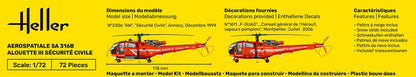 Heller STARTER KIT Alouette III Securite Civile 1:72
