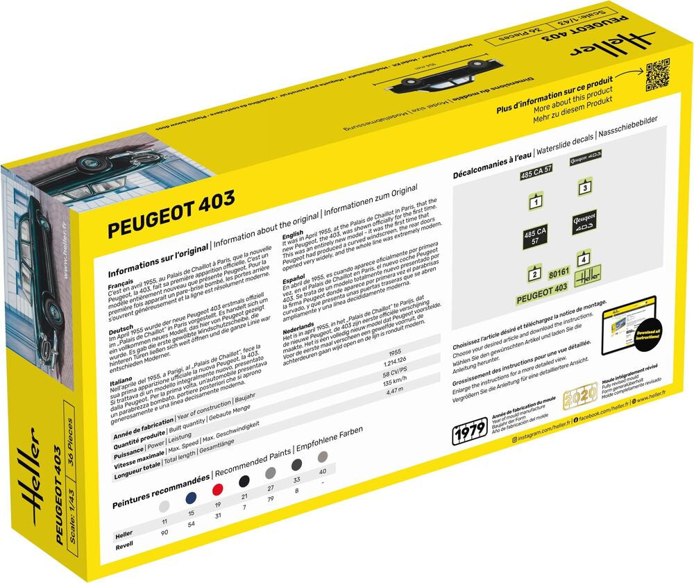 Heller STARTER KIT Peugeot 403 1:43
