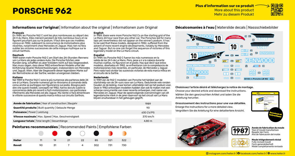 Heller - Porsche 962 80109