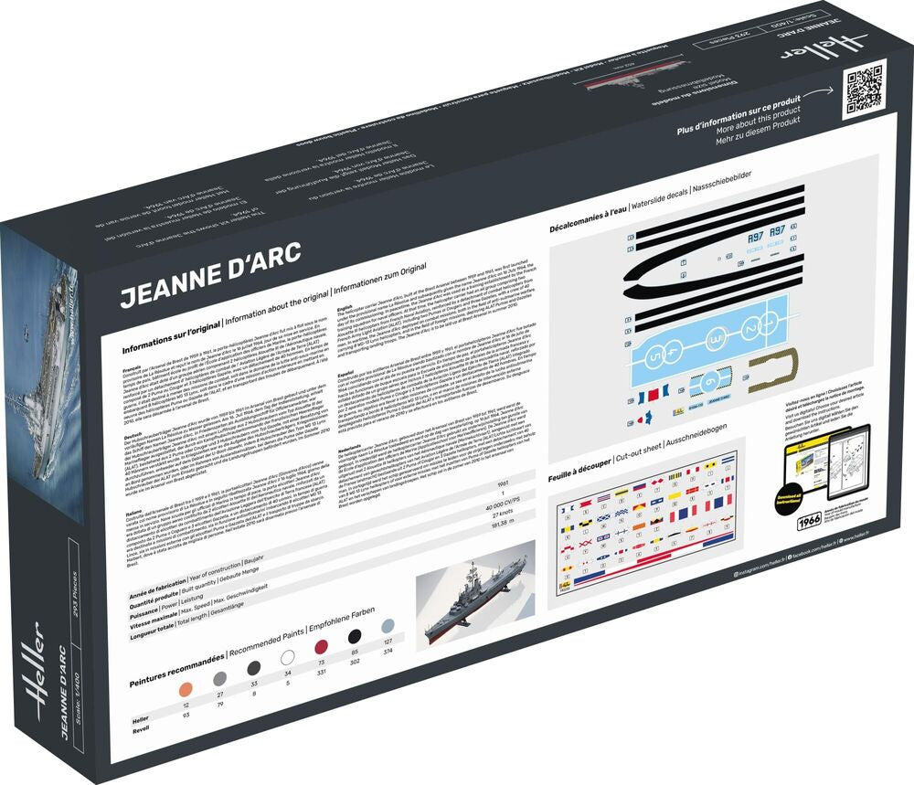 Heller 1/400 Jeanne d'Arc French Helicopter Carrier Model Kit 81034