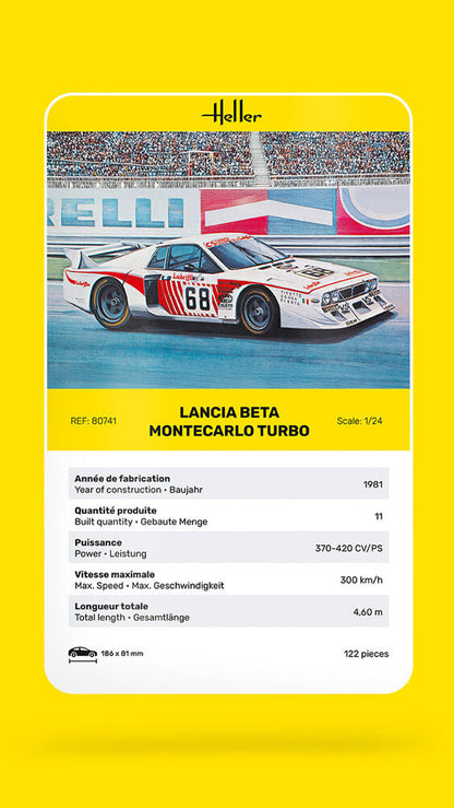 Heller 1/24 Lancia Beta Montecarlo Turbo Starter Kit 56741
