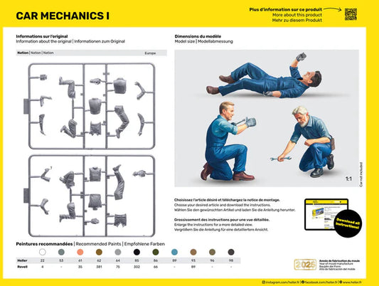 Heller 1/24 Car Mechanics Set I Plastic Model Kit 82755
