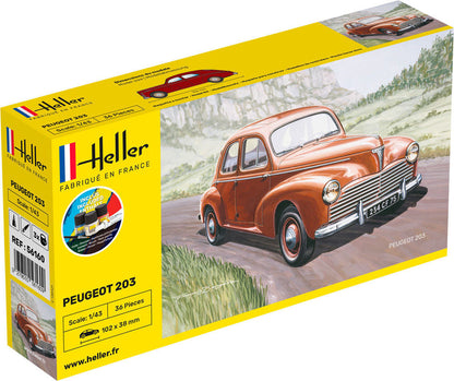 Heller 1/43 Peugeot 203 Classic Car Gift Set Model Kit 56160