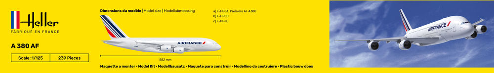 Heller 1/125 Scale Airbus A380 Air France Model Kit 80436