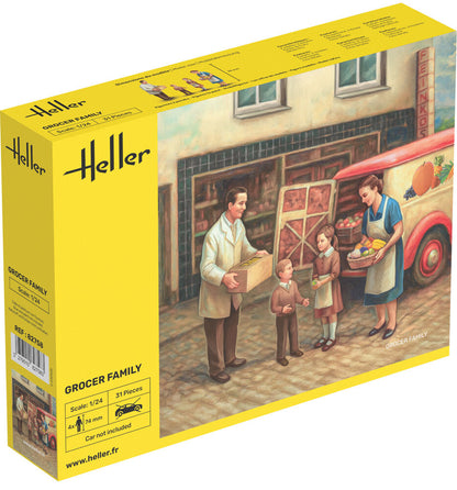 Heller 1/24 Grocer Family Figure Model Kit 82758