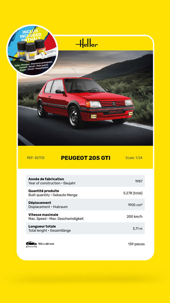 Heller - Gift Set Peugeot 205 GTI 58705