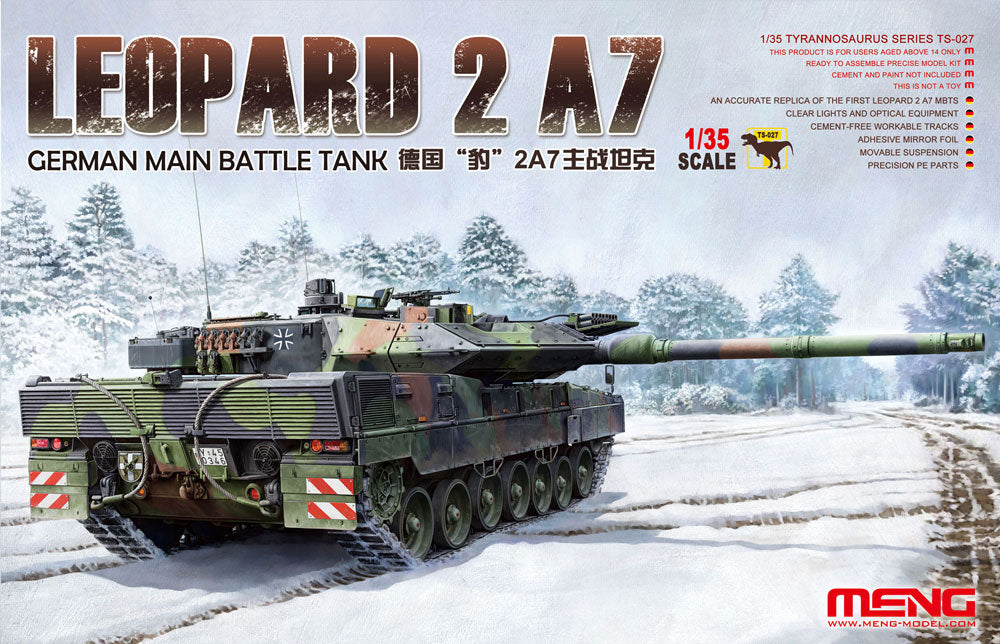 Meng 1/35 Leopard 2A7 German Main Battle Tank model kit TS-027, box art