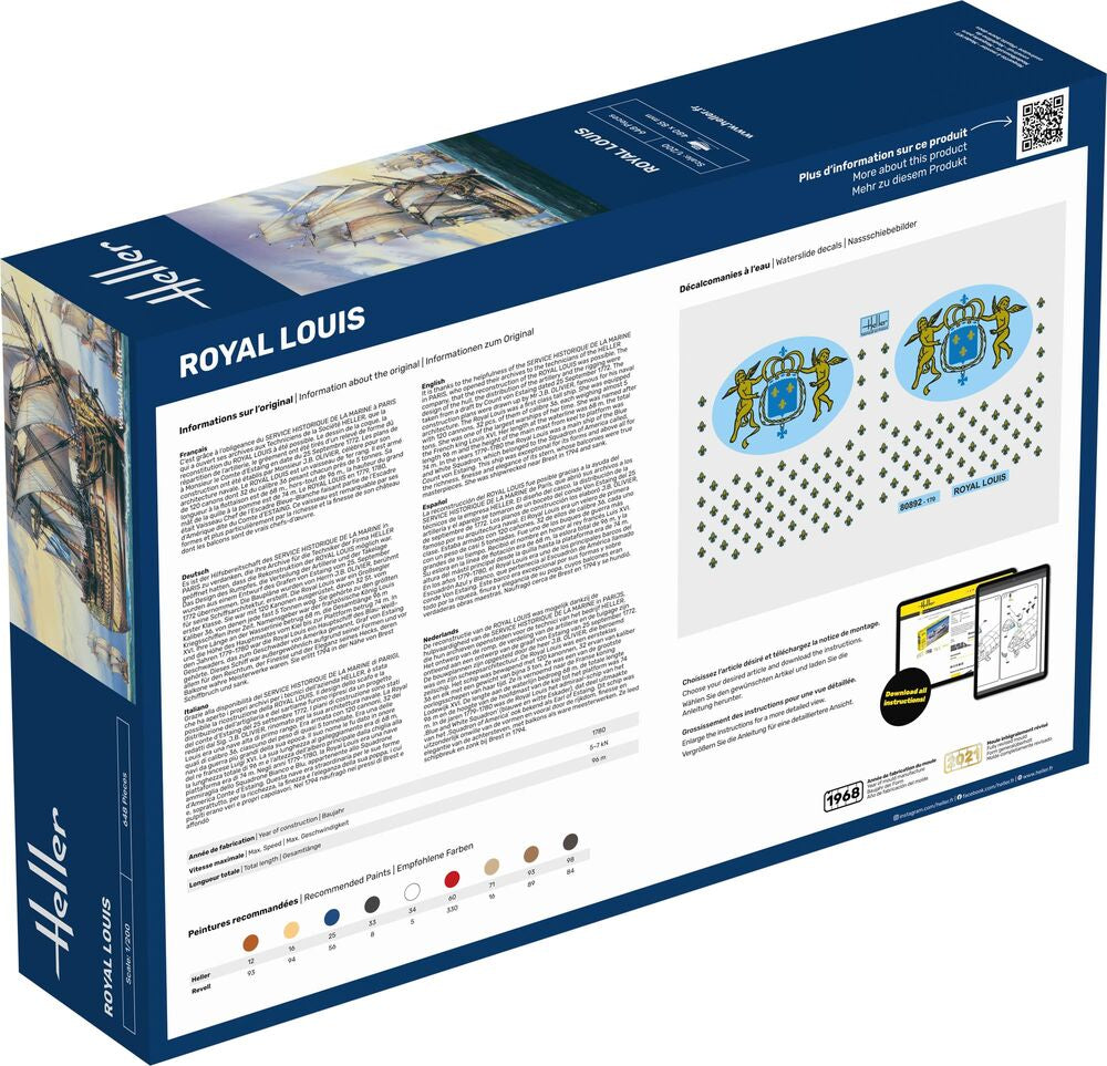 Heller 1/200 Le Royal Louis Sailing Ship Plastic Model Kit 80892