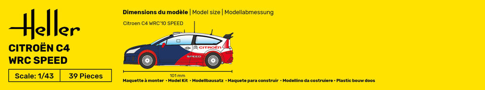 Heller 1/43 Citroen C4 WRC Speed Starter Kit Gift Set 56117