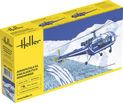 Heller 1/72 SA 316 Alouette III Gendarmerie Model Kit 80286