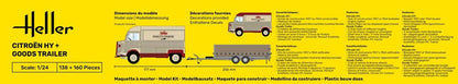 Heller 1/24 Citroen HY & Goods Trailer Model Kit 50331