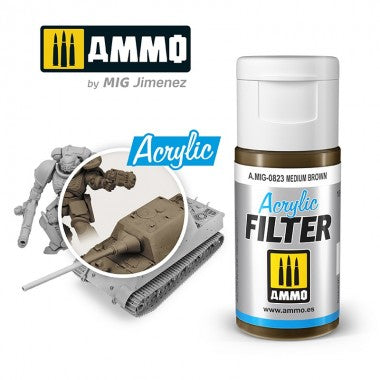 Ammo by MIG Acrylic Filter - A.MIG-0823 Medium Brown