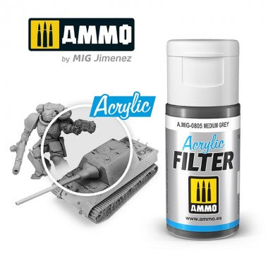 Ammo by MIG Acrylic Filter - A.MIG-0805 Medium Grey