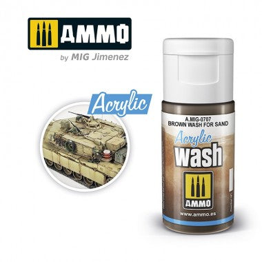 Ammo by MIG Acrylic Wash - A.MIG-0707 Brown Wash for Sand