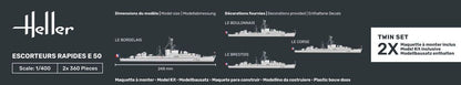 Heller 1/400 Escorteurs Rapides E50 Escort Ship Model Kit 81093