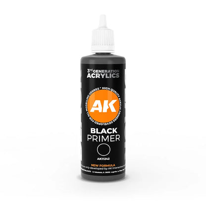 AK Interactive - 3rd Generation Acrylic Surface Primer 100ml - Black - Product Image