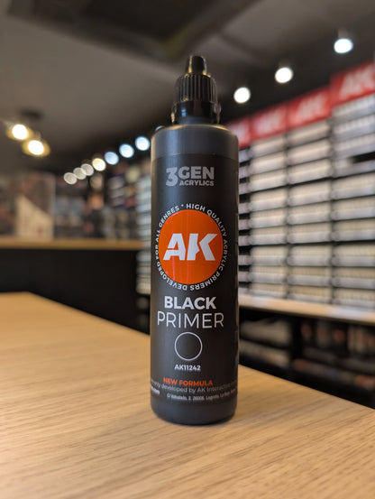 AK Interactive - 3rd Generation Acrylic Surface Primer 100ml - Black - Product Image