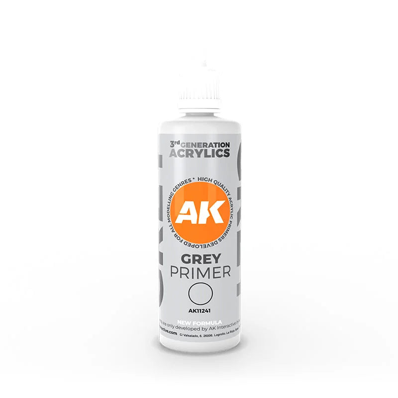 AK Interactive - 3rd Generation Acrylic Surface Primer 100ml - Grey - Product Image