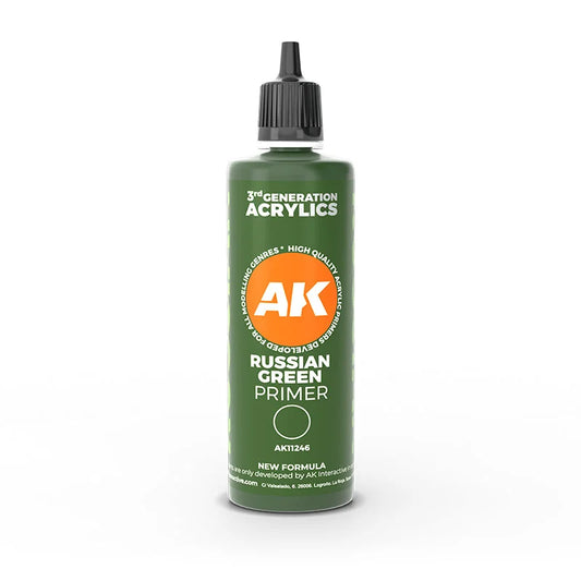 AK Interactive - 3rd Generation Acrylic Surface Primer 100ml - Russian Green - Product Image
