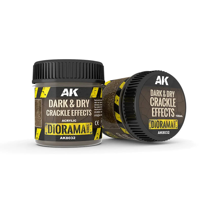 AK Interactive - Acrylic Dark & Dry Crackle Effects 100ml - Product Image