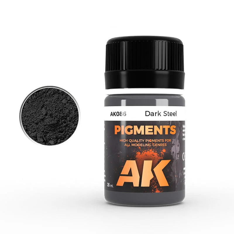 AK Interactive - AK086 Dark Steel Powder Pigment 35ml - Product Image