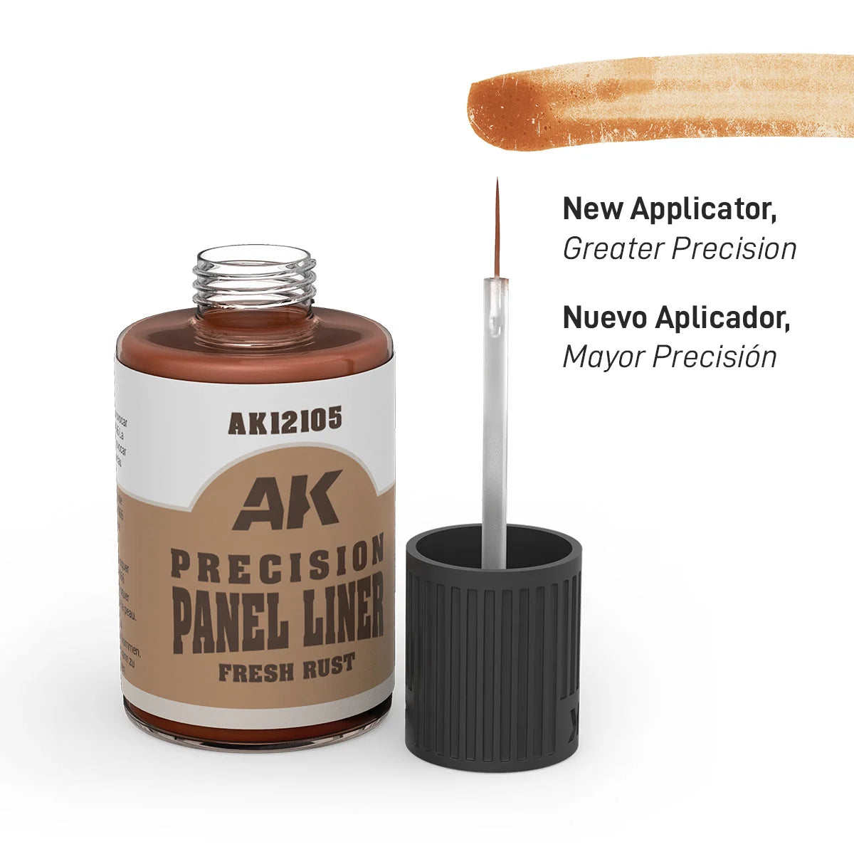 AK Interactive - Precision Panel Liner - Fresh Rust - Product Image