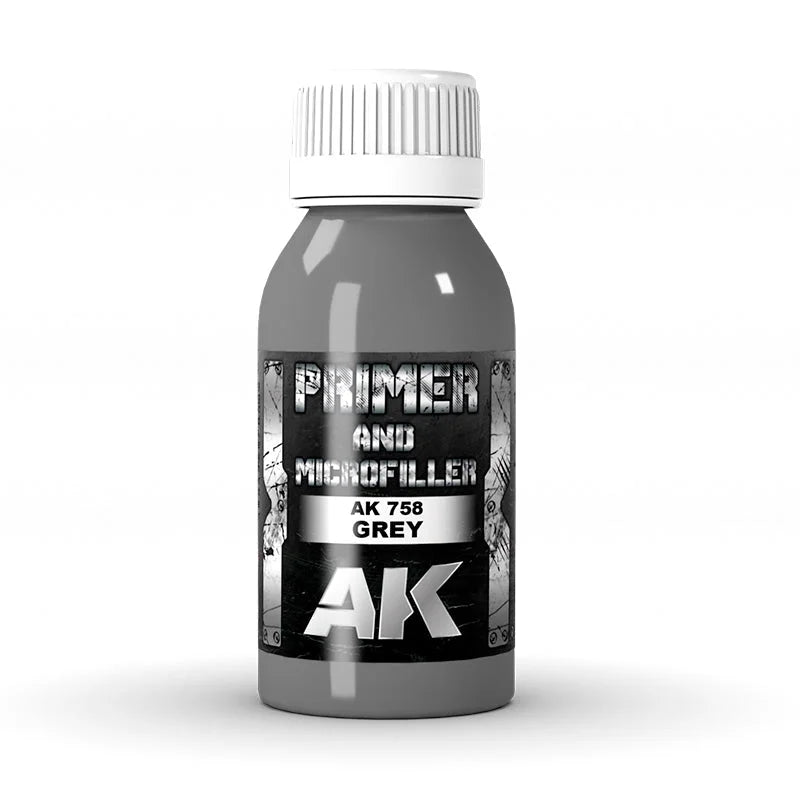 AK Interactive - Xtreme Metal Primer & Microfiller Grey 100ml - Product Image