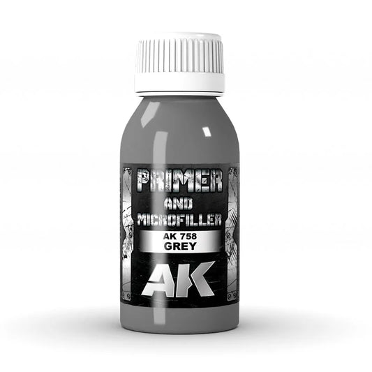 AK Interactive - Xtreme Metal Primer & Microfiller Grey 100ml - Product Image