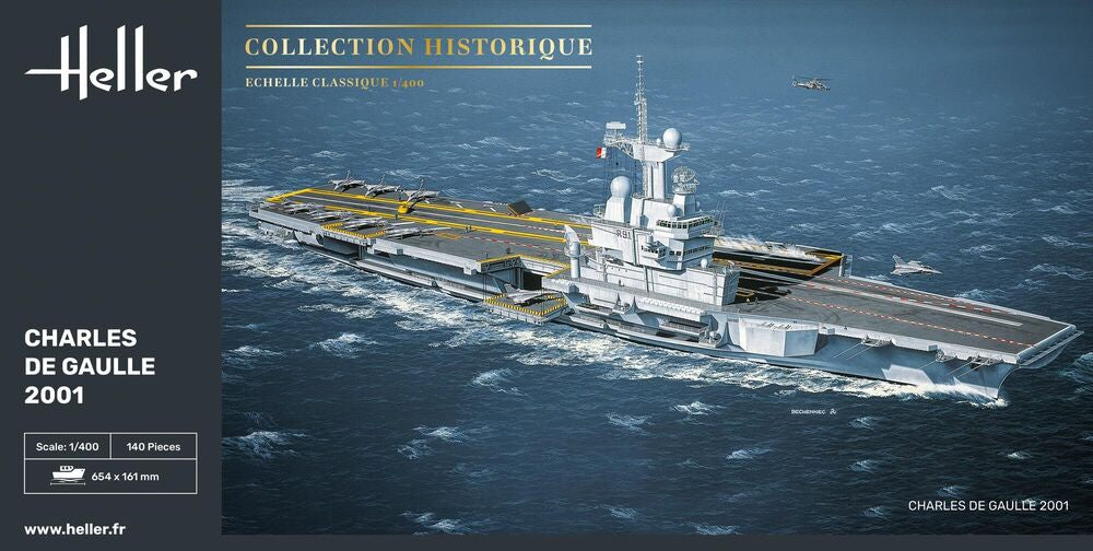 Heller 1/400 Charles de Gaulle Aircraft Carrier Model Kit 81072
