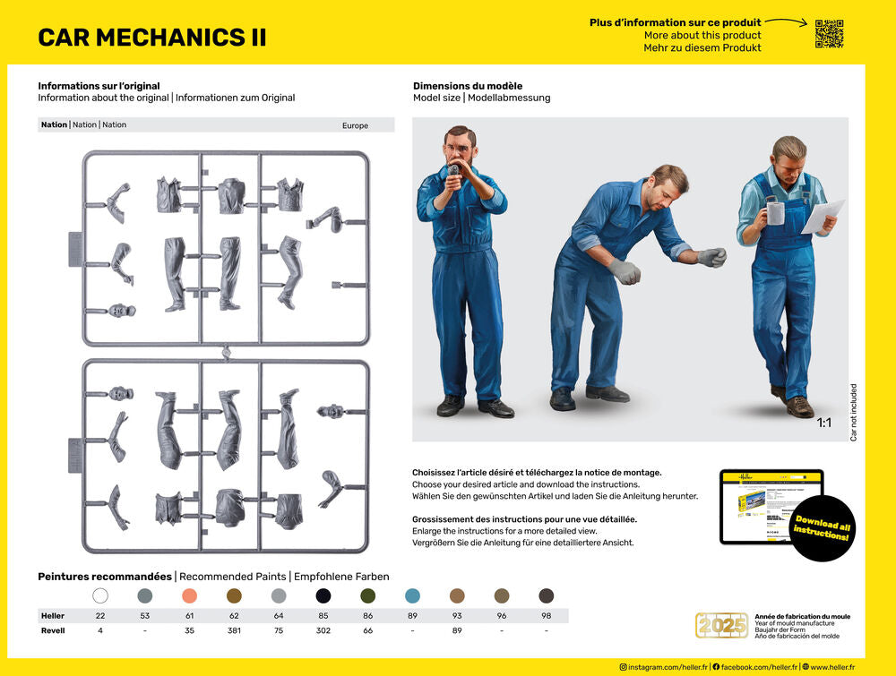 Heller 1/24 Car Mechanics II Figure Set Model Kit 82756