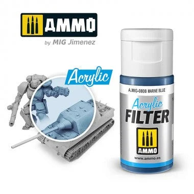 Ammo by MIG Acrylic Filter - A.MIG-0808 Marine Blue - Product Image
