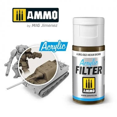 Ammo by MIG Acrylic Filter - A.MIG-0823 Medium Brown - Product Image