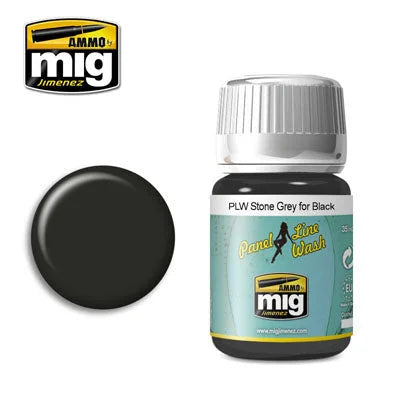 Ammo by MIG - Panel Line Wash 1615 Stone Grey for Black - Product Image