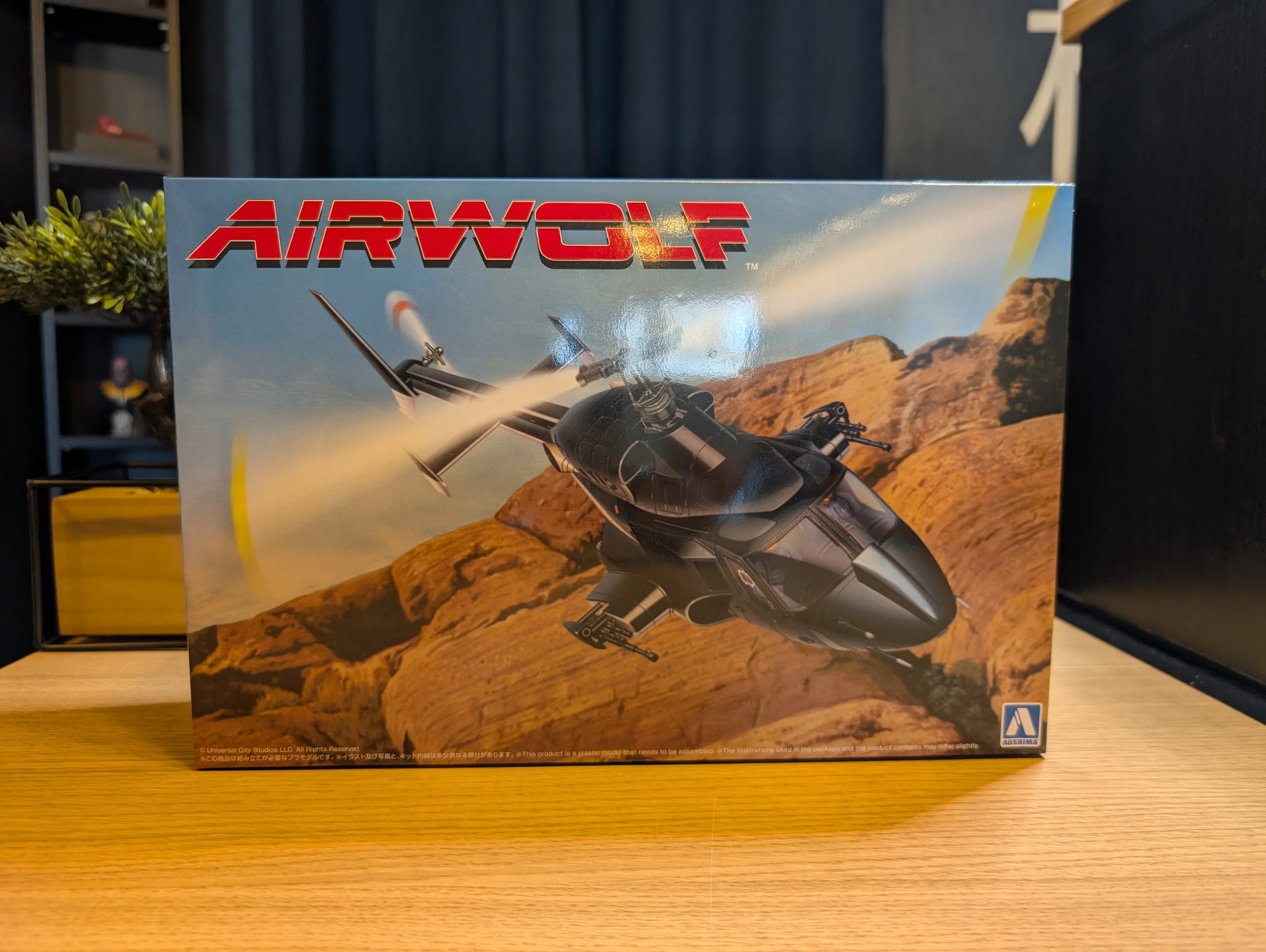 Aoshima 1/48 AirWolf Helicopter w/Clear Body Option - Product Image