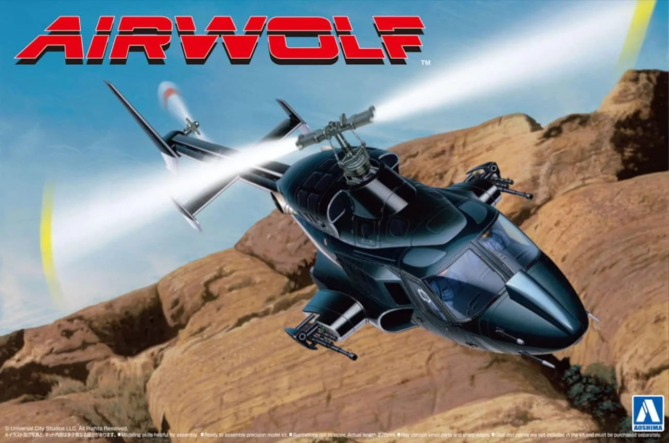 Aoshima 1/48 AirWolf Helicopter w/Clear Body Option - Product Image