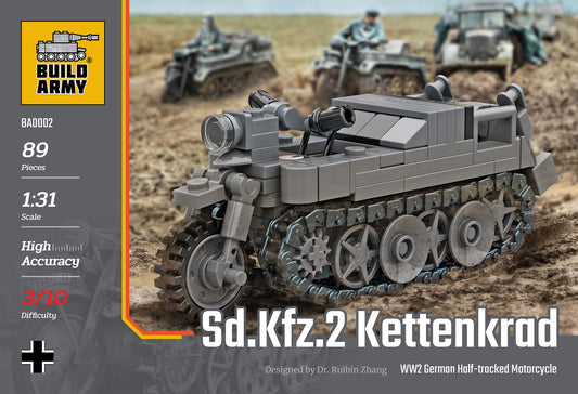 Build Army - Kettenkrad Tracked Motorcycle - B0002
