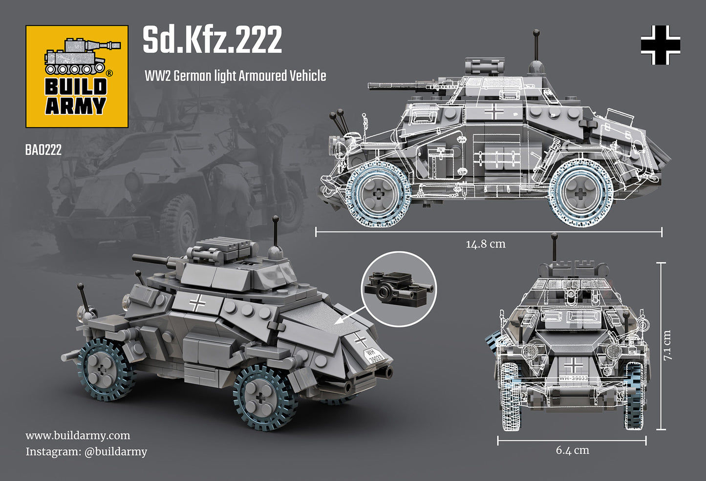 Build Army - Sd. Kfz. 222 Armoured Vehicle - B0222