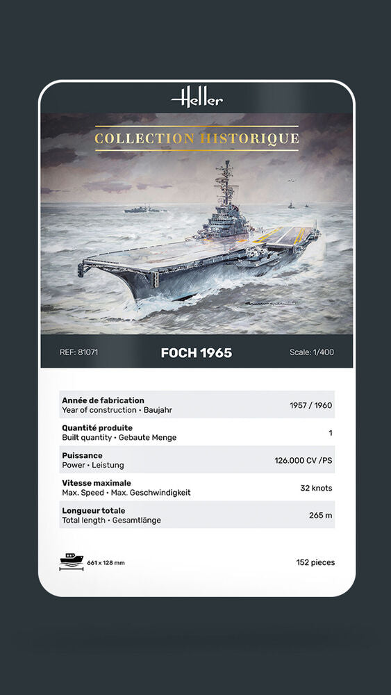 Heller 1/400 Foch French Aircraft Carrier Model Kit 81071