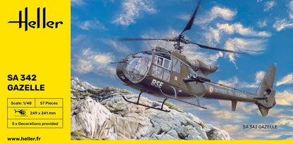Heller 1/50 SA 342 L Gazelle Military Helicopter Model Kit 80486