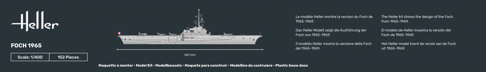 Heller 1/400 Foch French Aircraft Carrier Model Kit 81071