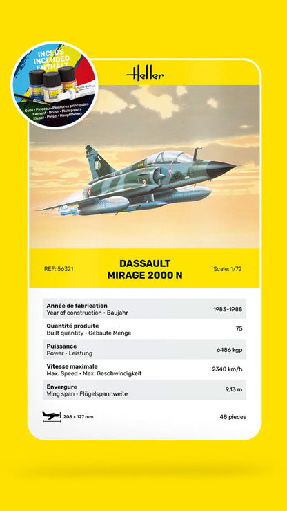 Heller STARTER KIT Mirage 2000 N 1:72