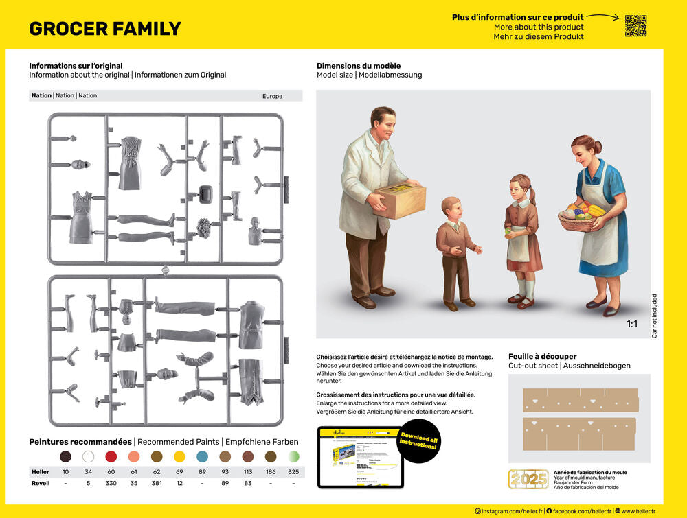 Heller STARTER KIT Lebensmittelhandler-Familie 1:24
