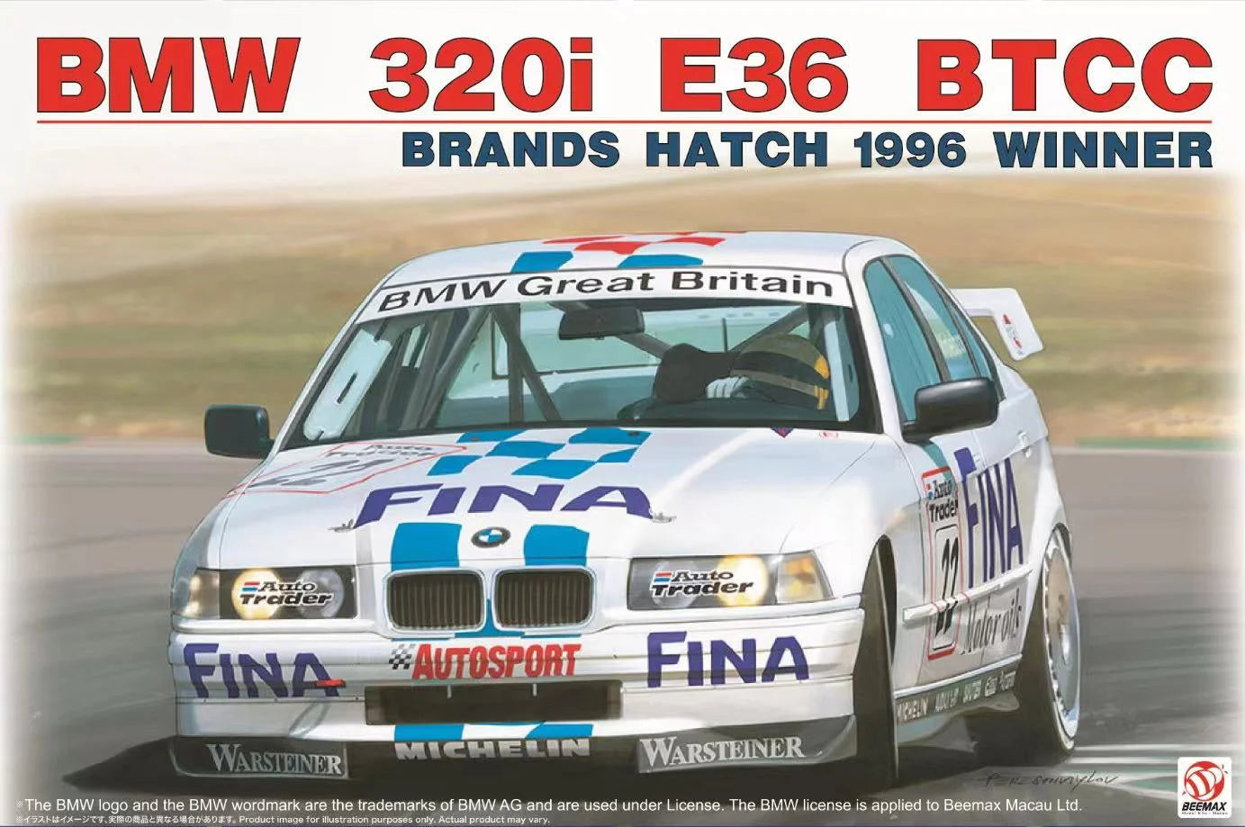 Beemax 1/24 Cars - BMW 320 Fina BTCC 96 Winner - BX24045 - Product Image