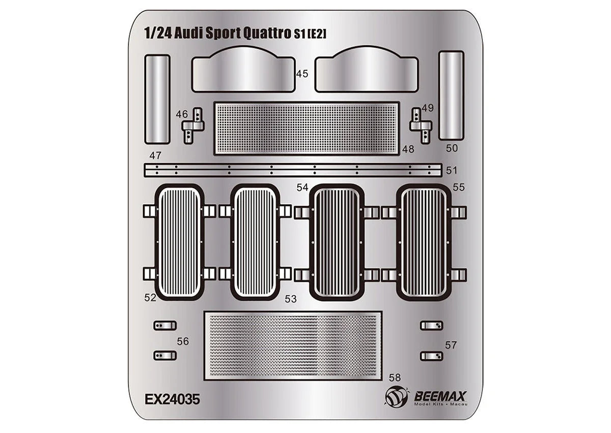 Beemax 1/24 Cars  - Etching Detail Parts for Audi S1 E2 Montecarlo Rally 1985 #2 - BX24035E - Product Image