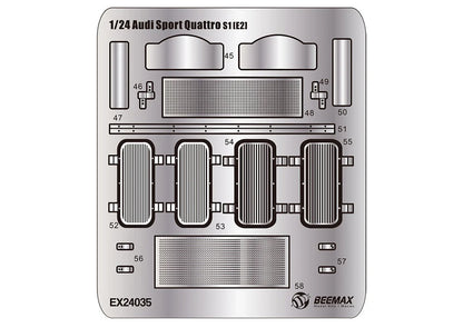 Beemax 1/24 Cars  - Etching Detail Parts for Audi S1 E2 Montecarlo Rally 1985 #2 - BX24035E - Product Image