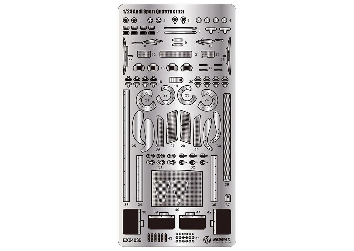 Beemax 1/24 Cars  - Etching Detail Parts for Audi S1 E2 Montecarlo Rally 1985 #2 - BX24035E - Product Image